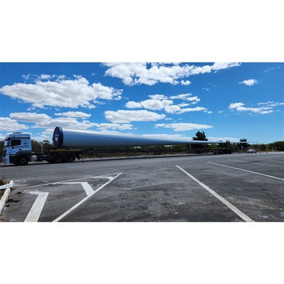 Rimorchio a pale eoliche a 6 assi